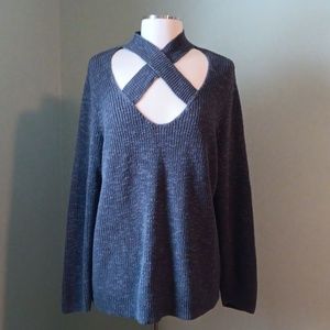 Blue Criss Cross Sweater from Torrid XXL
